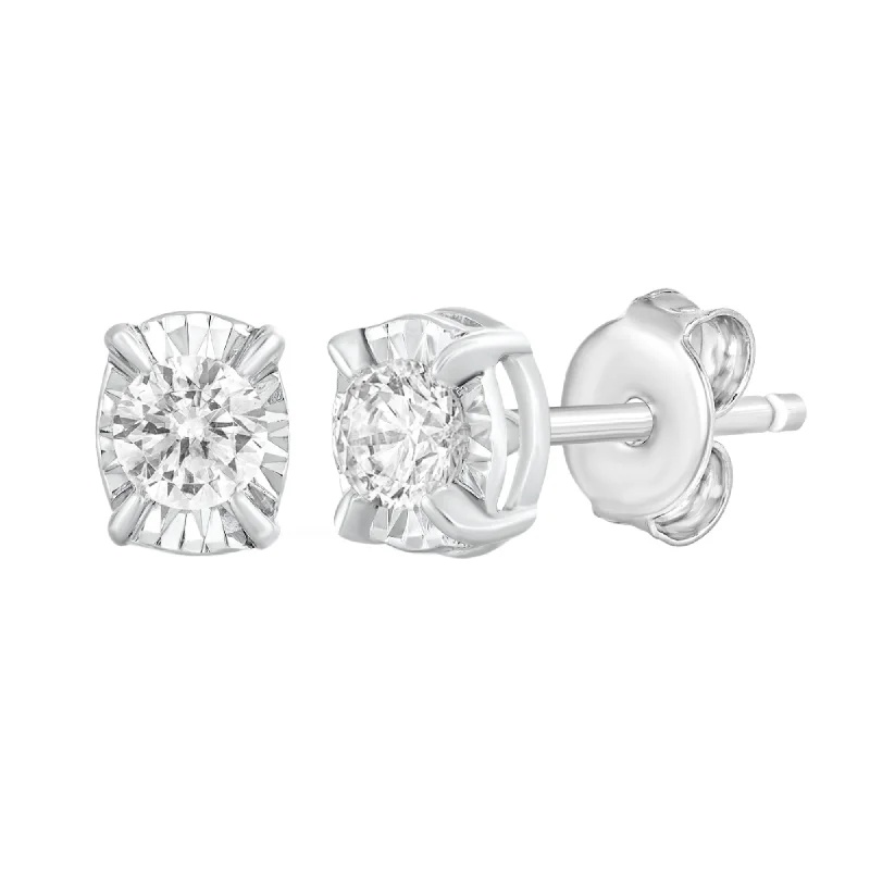 Swirl design earrings-1/4ctw Diamond Stud Earrings