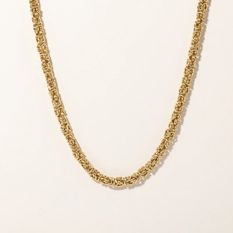 Floating stone necklaces-9k Yellow Gold Byzantine Link Chain | 18" |