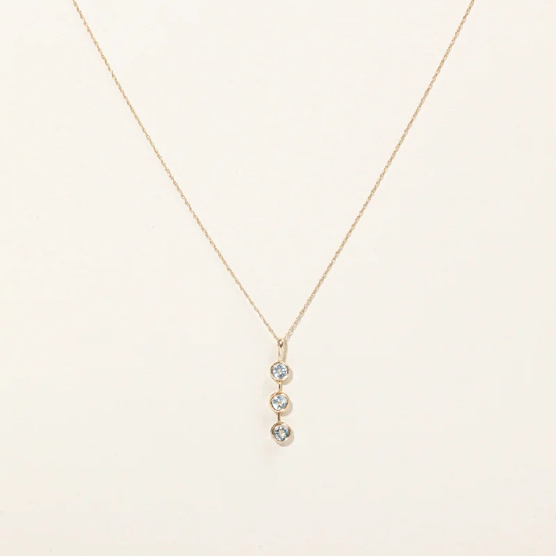 Galaxy sign necklaces-Aquamarine Drop Pendant & Necklace | 0.60ctw | 18" |