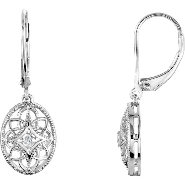 Nine-tier earrings-Sterling Silver .06 CTW Diamond Lever Back Earrings