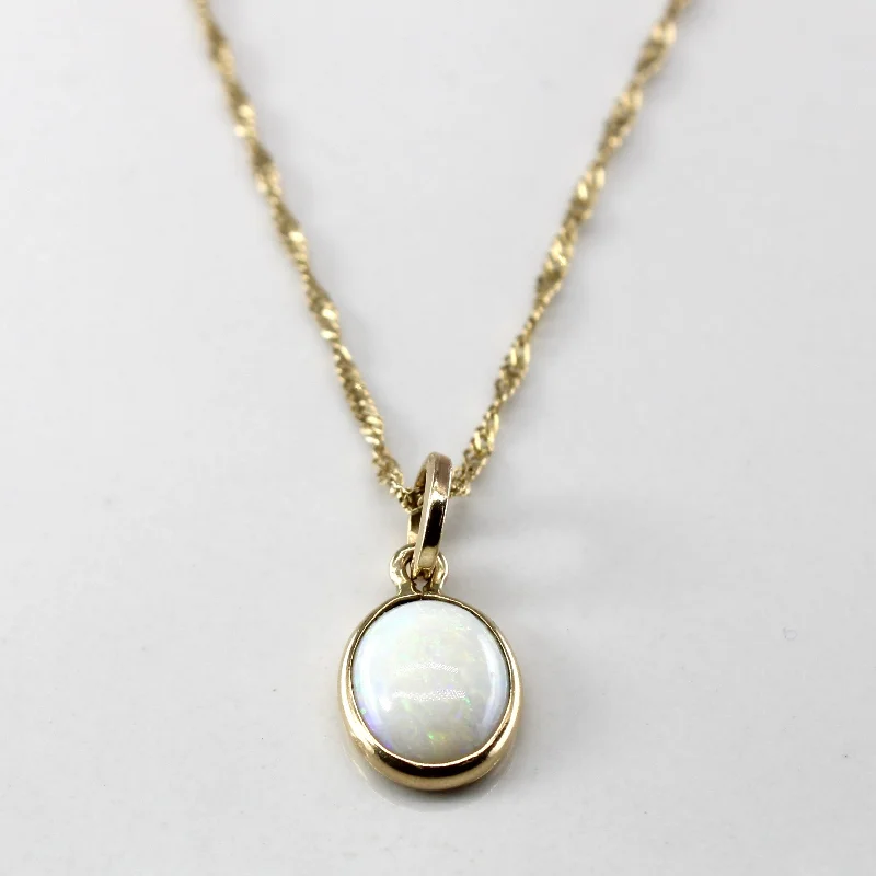 Family birthstone necklaces-Opal Pendant Necklace | 0.85ct | 18"|