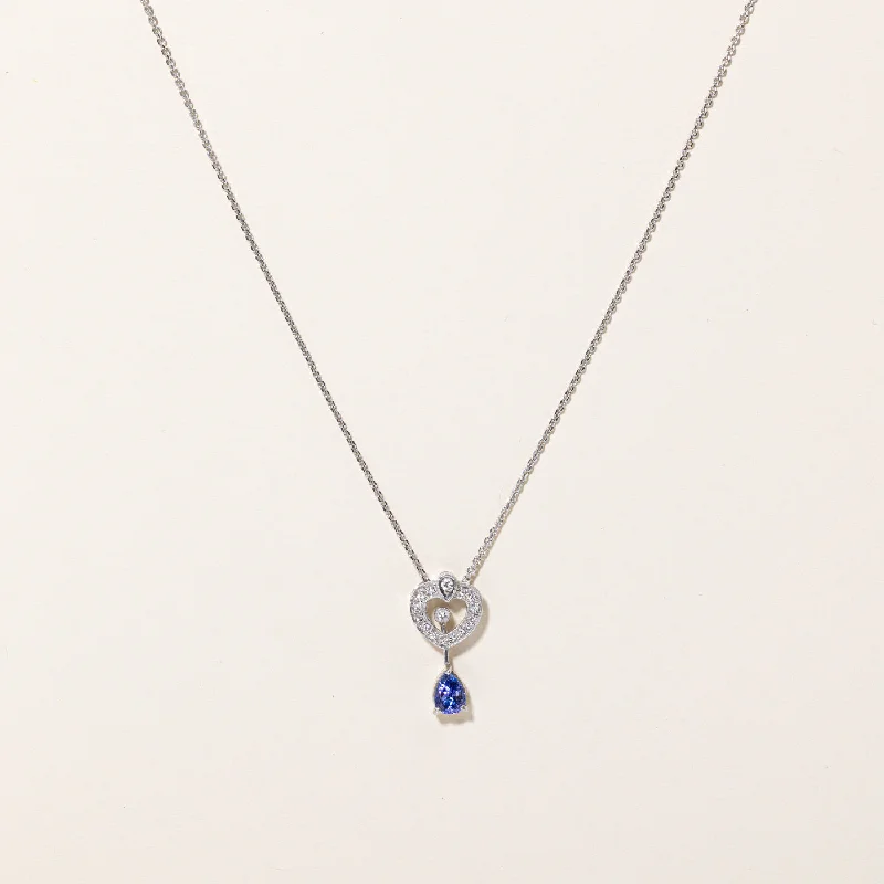 Bright bead necklaces-Tanzanite & Diamond Pendant Necklace | 0.99ct, 0.19ctw | 20" |