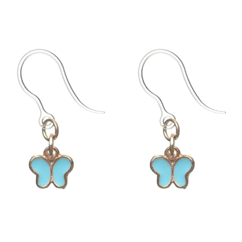 Pastel Butterfly Dangles Hypoallergenic Earrings for Sensitive Ears Made with Plastic Posts