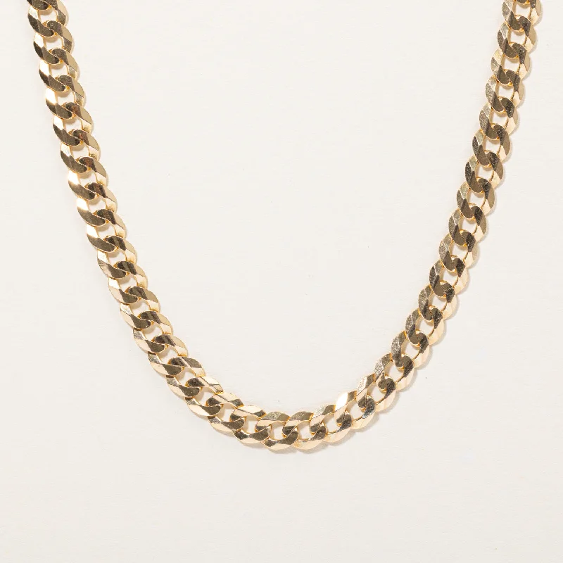 Custom monogram necklaces-14k Yellow Gold Flat Curb Link Chain | 22" |