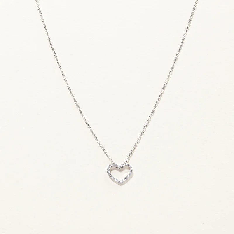 Bold druzy necklaces-Diamond Heart Pendant Necklace | 0.16ctw | 18"|