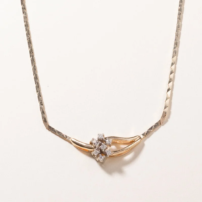 Bold druzy necklaces-14k Yellow Gold Diamond Necklace | 0.23ctw | 16"