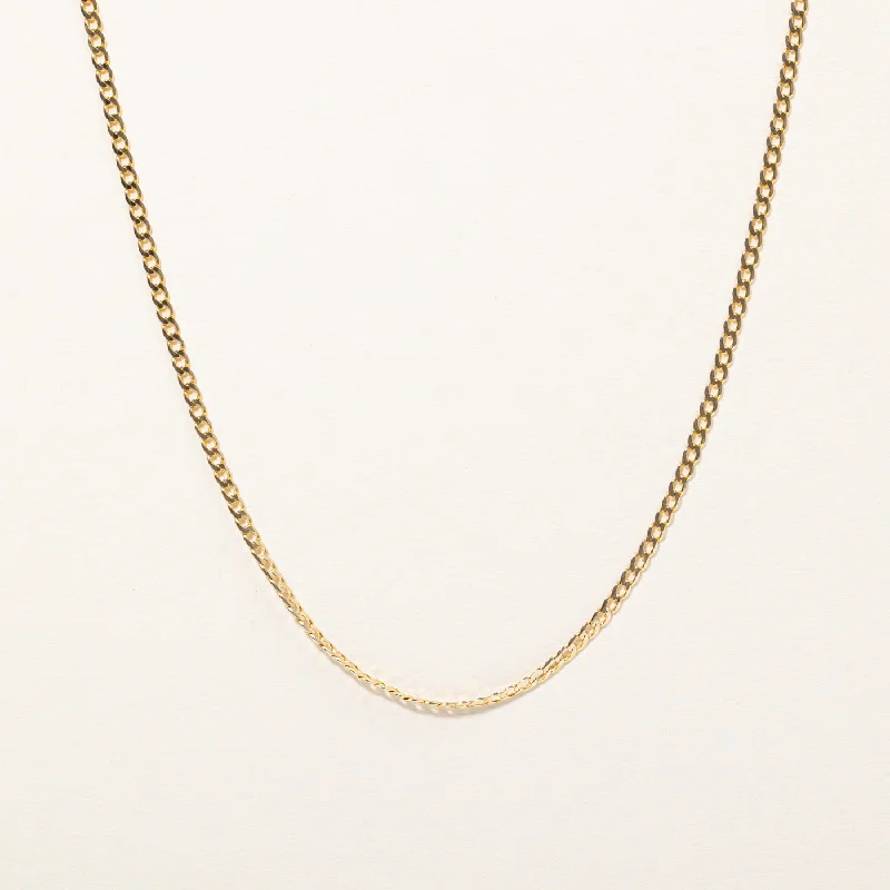 Soft yarn necklaces-Italian 14k Yellow Gold Curb Link Chain | 24" |