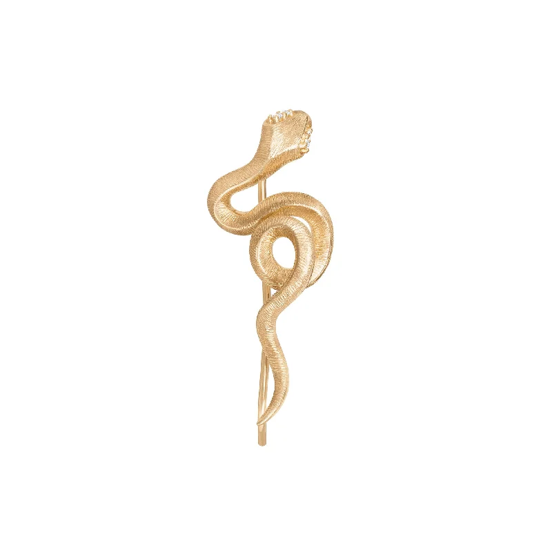 Snakes 18K Gold Earring w. Diamonds