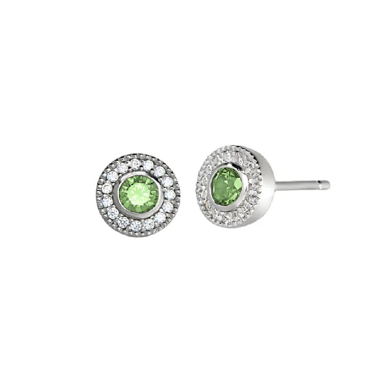 Thick hoop earrings-Birth Gems Peridot Earrings