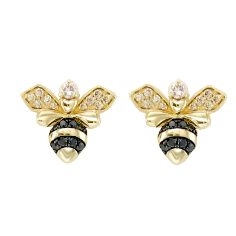 Emerald stud earrings-Le Vian Diamond Bee Earrings