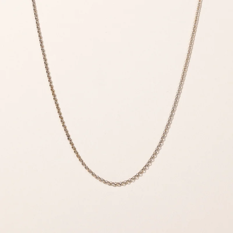 Lily motif necklaces-18k White Gold Rolo Chain | 24"