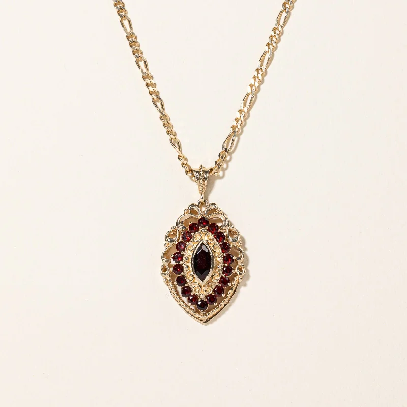 Shiny pearl necklaces-Ornate Garnet Pendant & Necklace | 1.96ctw | 26" |