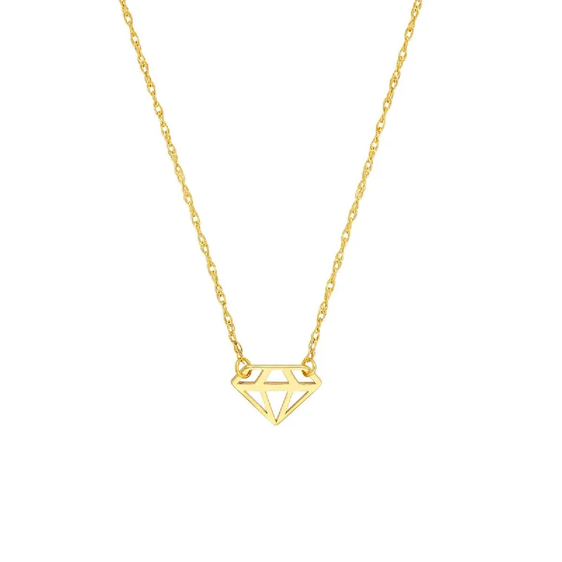 Aged medallion necklaces-14K Gold So You Mini Diamond-Shaped Adjustable Necklace