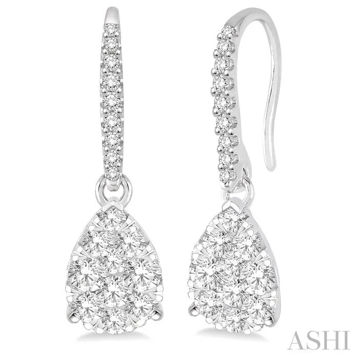 Wide ring earrings-PEAR SHAPE LOVEBRIGHT ESSENTIAL DIAMOND EARRINGS