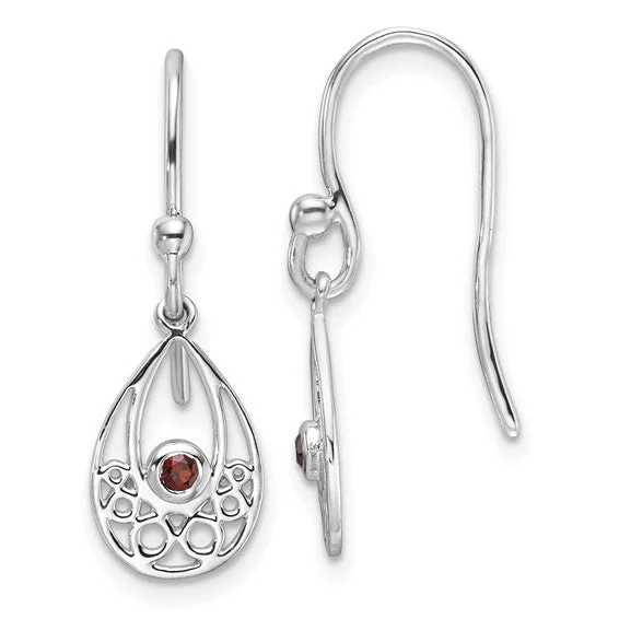 Fine texture earrings-Sterling Silver White Ice Garnet Earrings