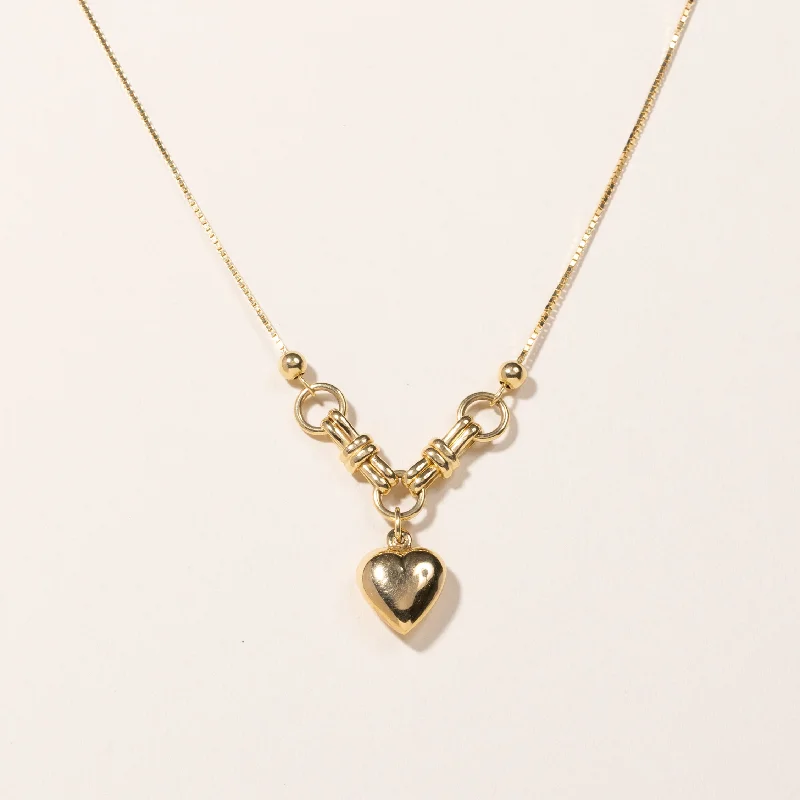 Clear-line necklaces-14k Yellow Gold Heart Chain | 18"