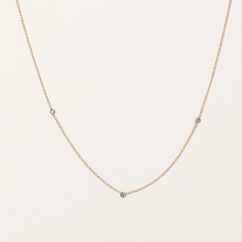 Sprite wing necklaces-Diamond Gold Necklace | 0.15ctw | 17"|