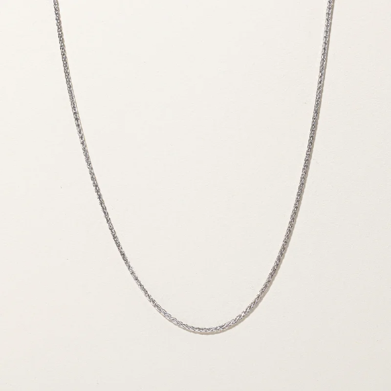 Layered link necklaces-White Gold Wheat Chain | 18"|