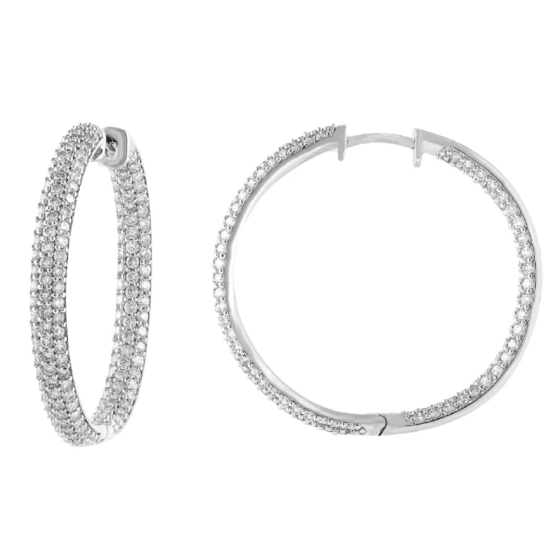 Rover weave earrings-3ctw Lab Grown Diamond In & Out Hoops