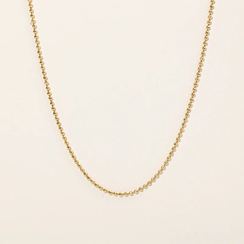 Fiber fringe necklaces-18k Yellow Gold Bead Link Chain | 17" |