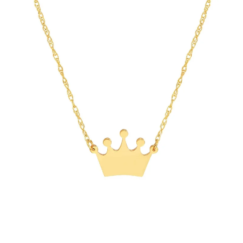 Garnet drop necklaces-14K Yellow Gold So You Mini Crown Adjustable Necklace