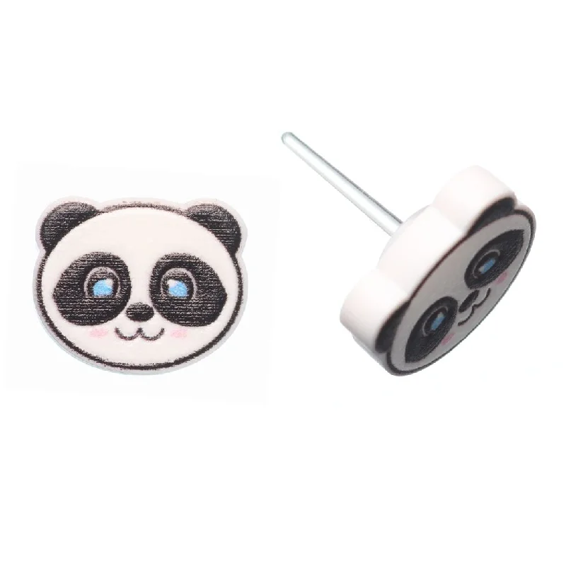 Panda Studs Hypoallergenic Earrings for Sensitive Ears Made with Plastic Posts