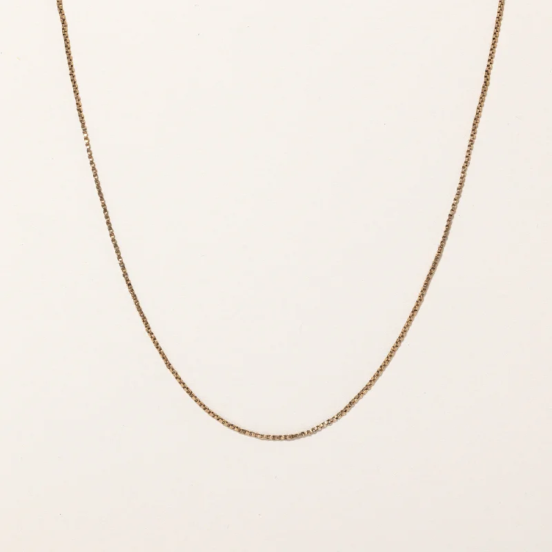 Square pendant necklaces-10k Yellow Gold Box Link Chain | 26" |