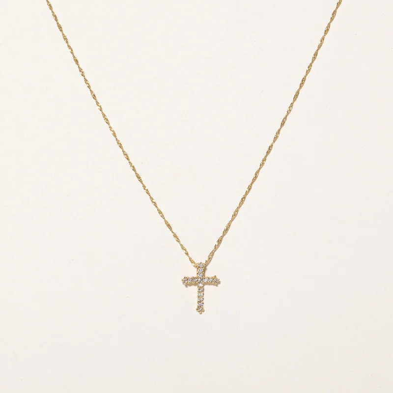 Reed weave necklaces-Diamond Cross Necklace | 0.18ctw | 16" |