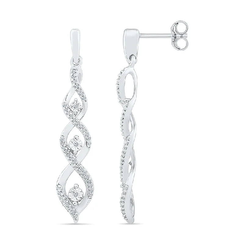 Tiny dot earrings-.20ctw Diamond Twist Stud Earrings