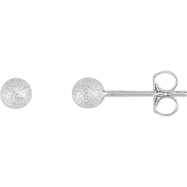 Ruby stone earrings-Sterling Silver Stardust Ball Earrings - Various Size Options