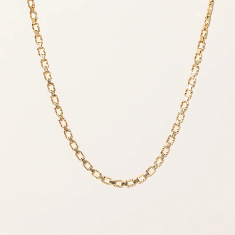 Love charm necklaces-18k Yellow Gold Rectangle Link Necklace | 18" |