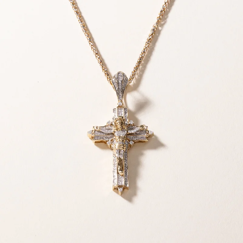 High gloss necklaces-10k Yellow Gold Diamond Cross Necklace | 0.54ctw | 20"