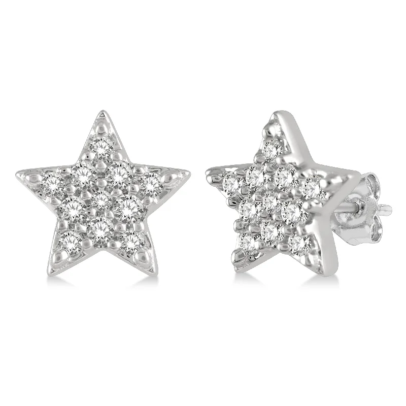 Fine enamel earrings-Ashi .10ctw Diamond Star Stud Earrings