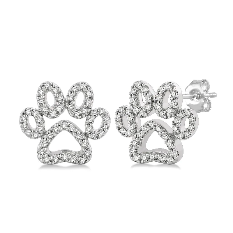 Bright bead earrings-Ashi .25ctw Diamond Paw Stud Earrings