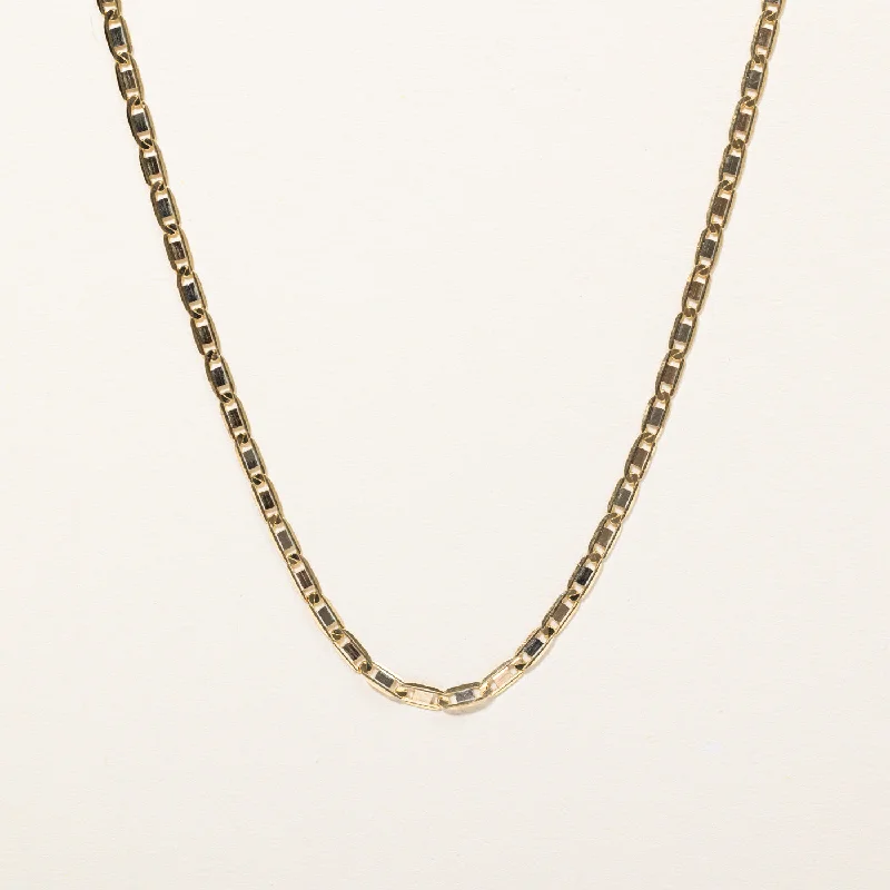 Wide bib necklaces-18k Tri Tone Gold Anchor Link Chain | 23" |