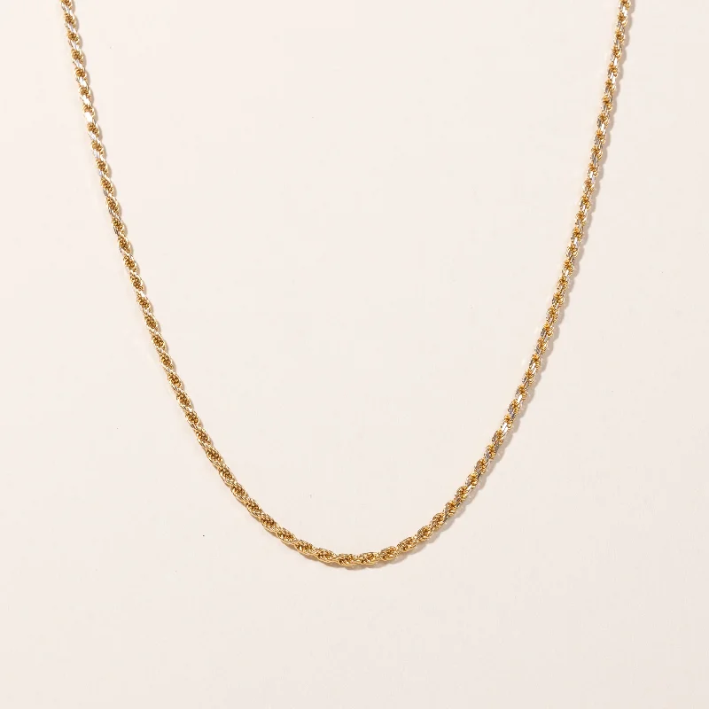 Wave shape necklaces-18k Yellow Gold Rope Chain | 19"