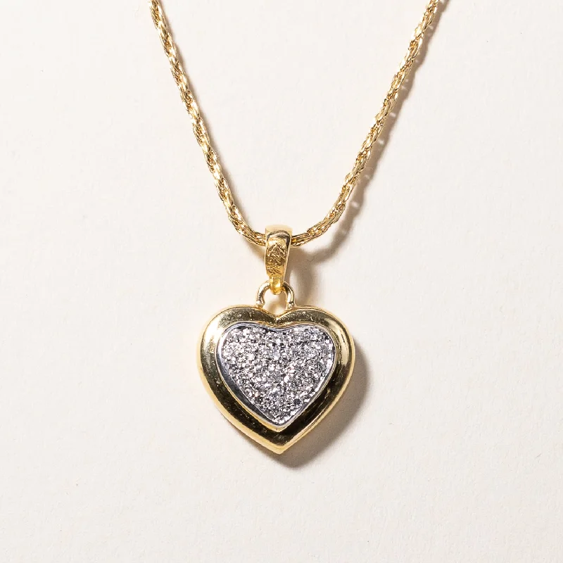 Comet star necklaces-18k Yellow Gold Heart Pendant Necklace | 0.19ctw | 18"