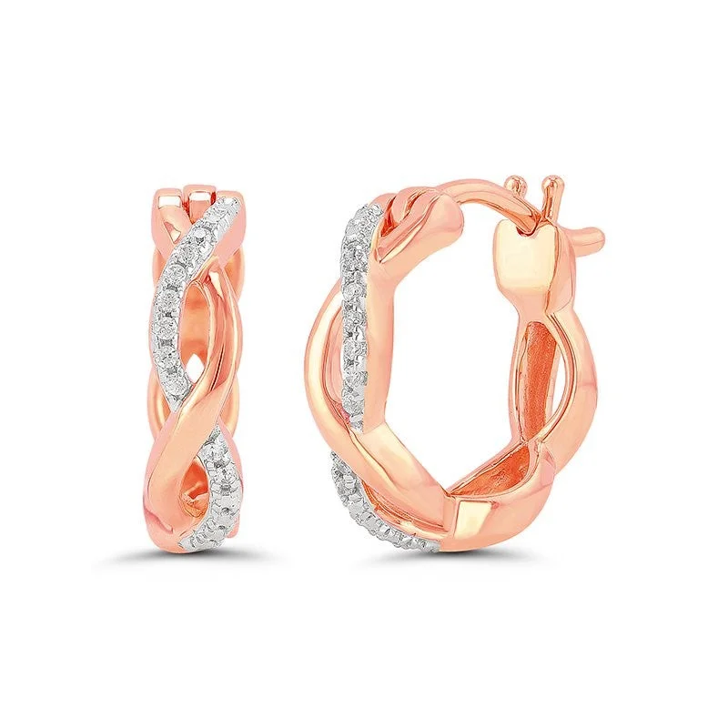 Nine-tier earrings-.05ctw Diamond Infinity Hoop Earrings