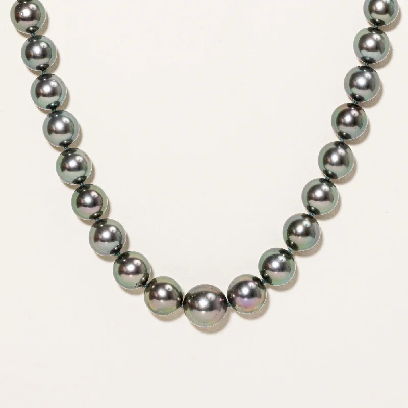 Clear-line necklaces-Tahitian Pearl Round AAA Necklace | 19" |