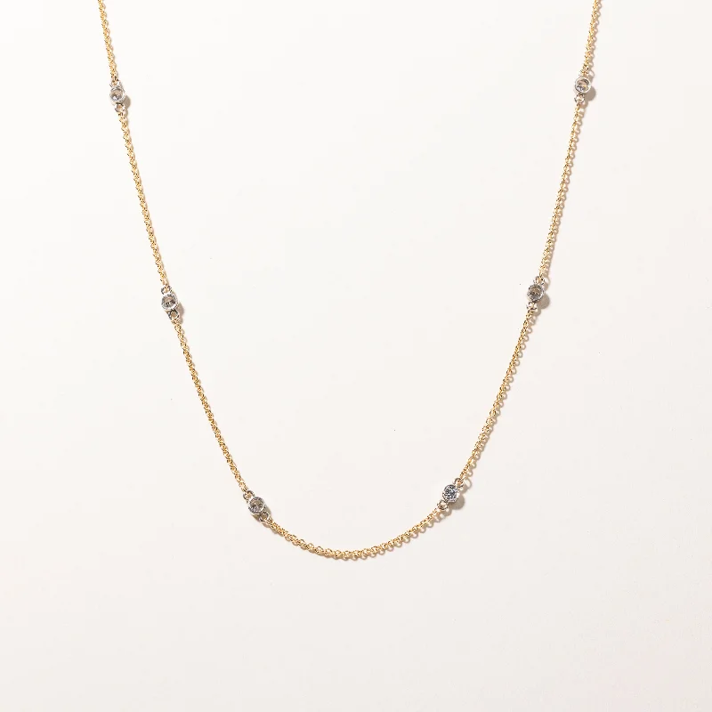 Smooth gem necklaces-18k Yellow Gold Diamond Necklace | 0.60ctw | 20"