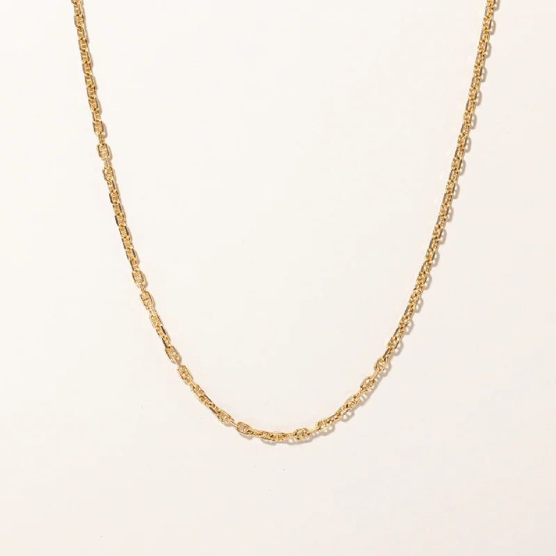 Offset design necklaces-18k Yellow Gold Anchor Link Chain | 28" |