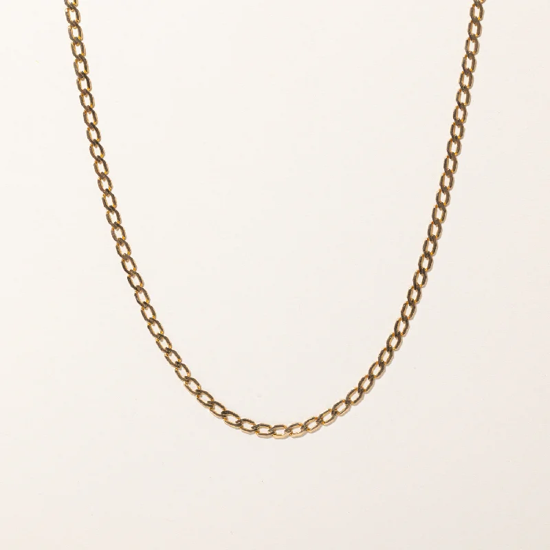 Silk choker necklaces-18k Yellow Gold Curb Link Chain | 18" |