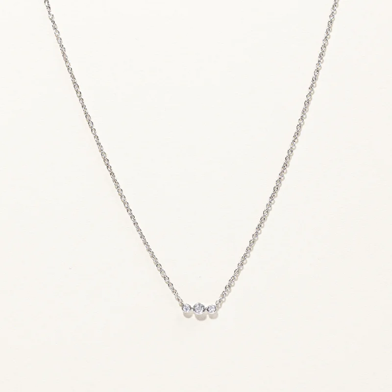 Smooth design necklaces-Three Stone Diamond Necklace | 0.11ctw | 20"|