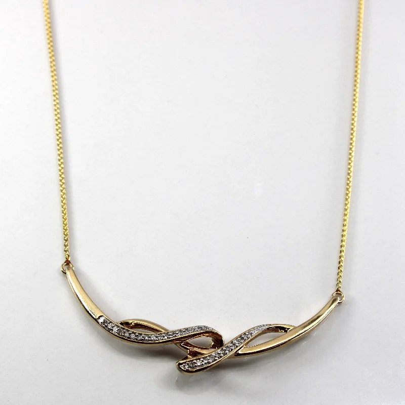 Offset design necklaces-Diamond Interlocking Gold Necklace | 0.28ctw | 18"|