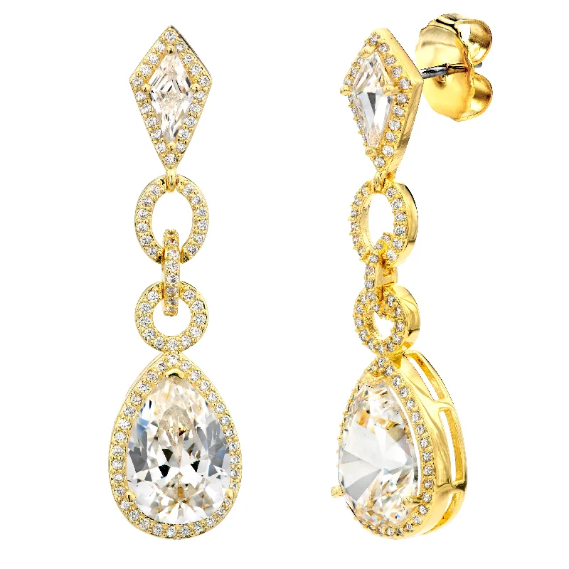 Large hoop earrings-18 KGP Royal Occasion Teardrops