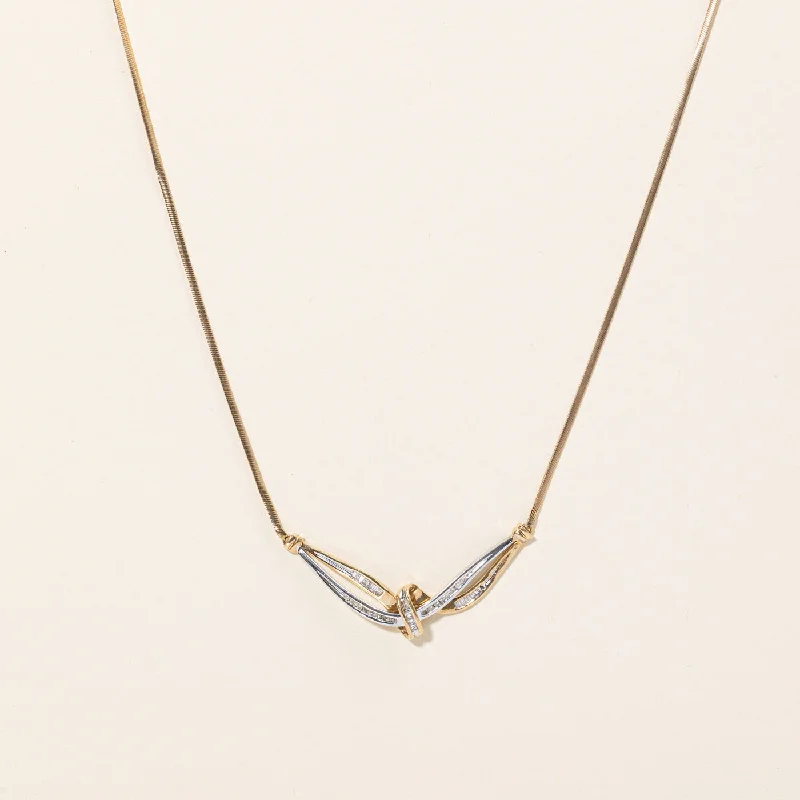 Guardian eye necklaces-Channel Set Diamond Two Tone Pendant Necklace | 0.32ctw | 18" |