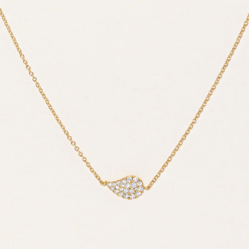 Clear-line necklaces-Birks' Petale Diamond Pendant Necklace | 0.15ctw | 18" |