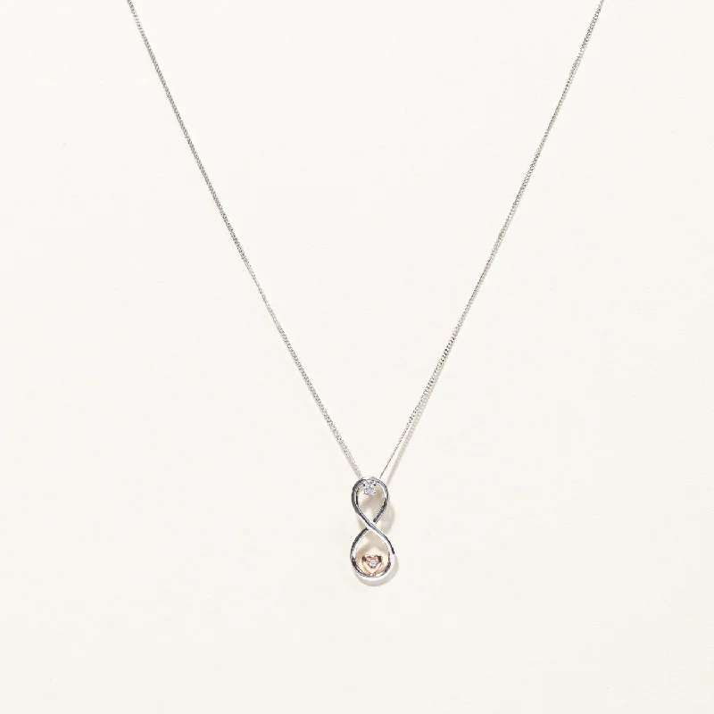 Layered link necklaces-Diamond Infinity Pendant Necklace | 0.04ctw | 18"|