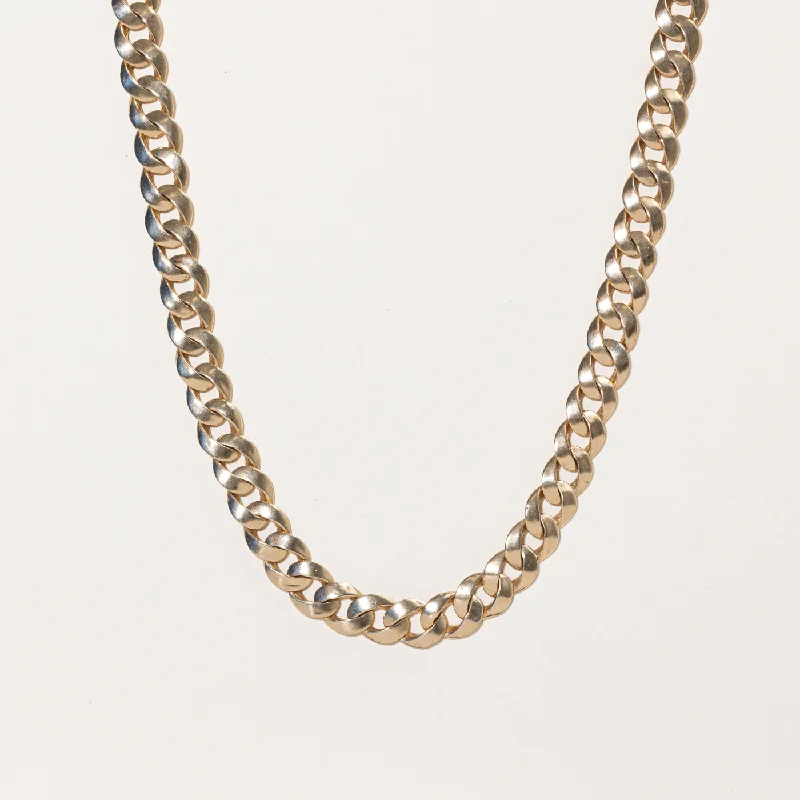 Ethnic braid necklaces-14k Yellow Gold Curb Link Chain | 24" |