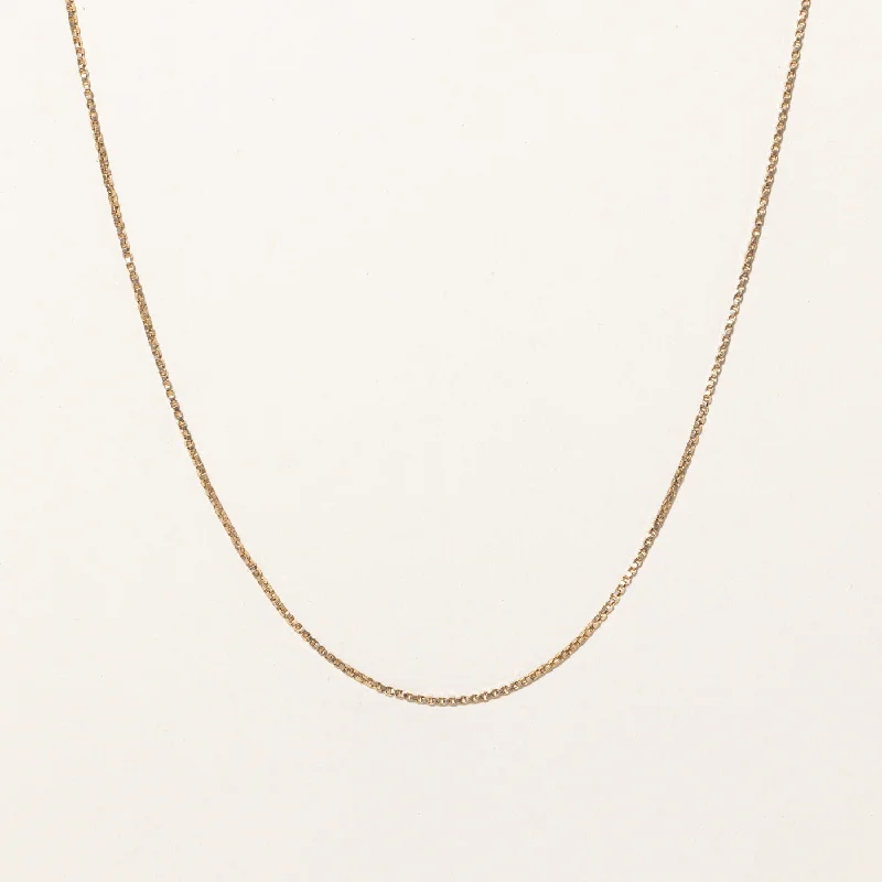 Square pendant necklaces-10k Yellow Gold Box Link Chain | 24" |